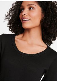 bonprix - Sukienka dzianinowa poszerzana dołem. Kolor: czarny. Materiał: dzianina #2