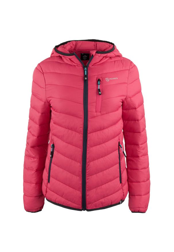 Munkees - Zimowa kurtka McKees Terminillo dla kobiet - Elegancka, ciepła i wodoodporna. Kolor: różowy. Sezon: zima. Sport: turystyka piesza