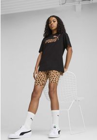 Puma - Młodzieżowa koszulka Essentials Animal Logo Infill PUMA Black. Kolor: czarny. Materiał: prążkowany