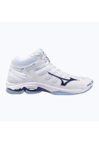 Buty do siatkówki Mizuno Wave Voltage 2 Mid. Kolor: niebieski, biały, wielokolorowy. Model: Mizuno Wave. Sport: siatkówka #1