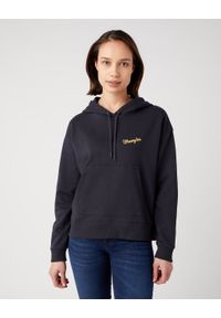 Wrangler - WRANGLER REGULAR HOODIE DAMSKA BLUZA Z KAPTUREM FADED BLACK 112343673. Typ kołnierza: kaptur