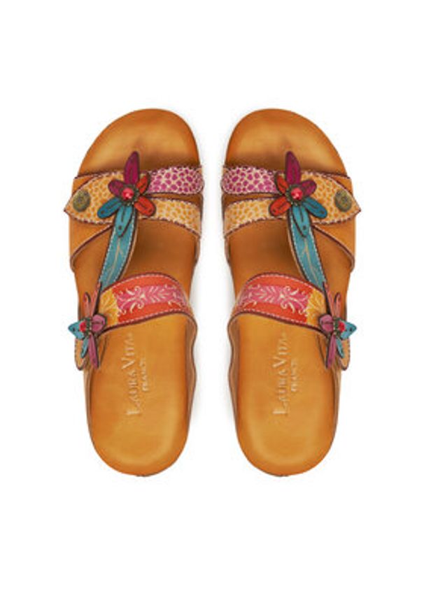 Laura Vita Klapki Dorry 19 Pomarańczowy. Kolor: pomarańczowy. Materiał: skóra