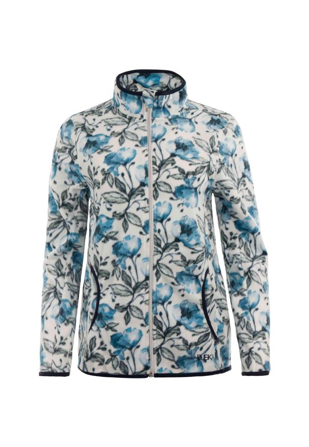 GLENMUIR - Glemo Bluza damska Sindy – mikropolar, kaptur i zamek, M. Typ kołnierza: kaptur. Kolor: wielokolorowy, niebieski, szary