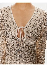 ROTATE Sukienka wieczorowa Sienna 1126261531 Złoty Slim Fit. Kolor: złoty. Materiał: syntetyk. Styl: wizytowy #2