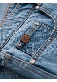 Ombre Clothing - Krótkie męskie spodenki jeansowe z przetarciami i dziurami – jasnoniebieskie V2 OM-SRDS-0157 - XXL. Okazja: na co dzień. Kolor: niebieski. Materiał: jeans. Długość: krótkie. Wzór: aplikacja. Sezon: lato. Styl: klasyczny, casual #6