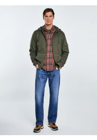 Big-Star - Bluza męska rozpinana z kapturem khaki Jagmur 303. Okazja: na co dzień. Typ kołnierza: kaptur. Kolor: zielony. Materiał: dzianina. Wzór: ze splotem. Styl: klasyczny, sportowy, casual, elegancki #6