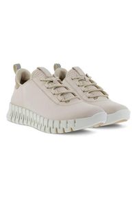 ecco - Buty do biegania damskie Ecco Sneaker Gruuv Lea. Zapięcie: sznurówki. Kolor: biały. Materiał: skóra, guma. Szerokość cholewki: normalna