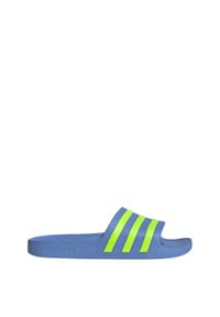 Adidas - Klapki adilette Aqua. Kolor: niebieski, wielokolorowy, żółty. Styl: sportowy