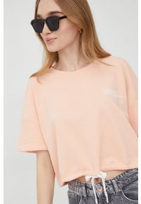 only - Only t-shirt bawełniany kolor różowy. Kolor: różowy. Materiał: bawełna. Długość rękawa: krótki rękaw. Długość: krótkie. Wzór: nadruk #3
