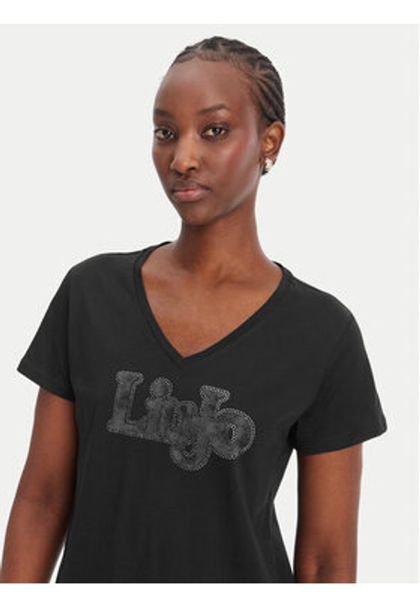 Liu Jo Sport T-Shirt TA6057 JS923 Czarny Regular Fit. Kolor: czarny. Materiał: bawełna. Styl: sportowy