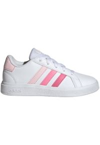 Adidas - Buty adidas Grand Court Lifestyle Tennis Lace-Up Jr IG0440 białe. Okazja: na co dzień. Zapięcie: sznurówki. Kolor: biały. Materiał: materiał, syntetyk, skóra, guma. Szerokość cholewki: normalna #10