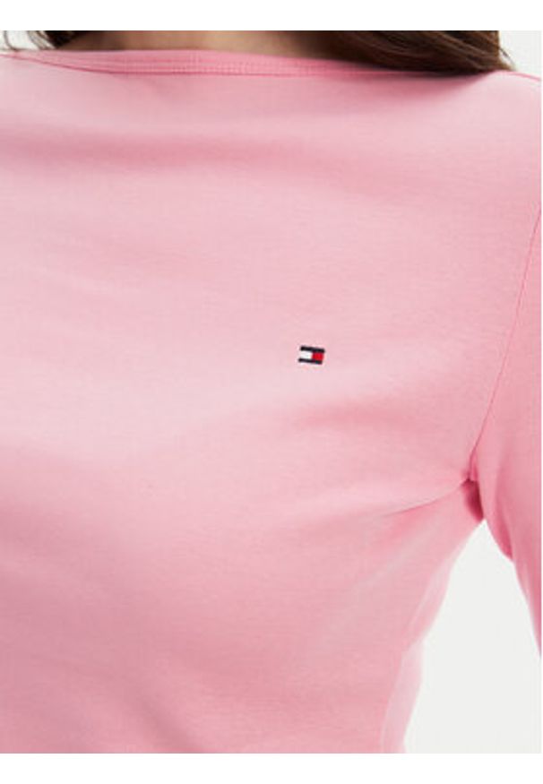TOMMY HILFIGER - Tommy Hilfiger Bluzka New Cody WW0WW40589 Różowy Slim Fit. Kolor: różowy. Materiał: bawełna