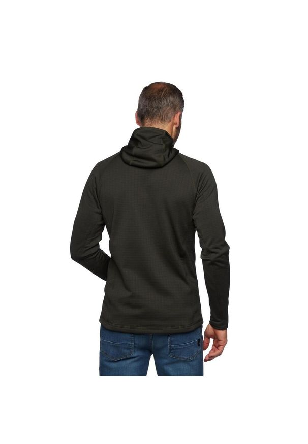Bluza polarowa męska Black Diamond Factor Hoody. Kolor: zielony. Materiał: polar