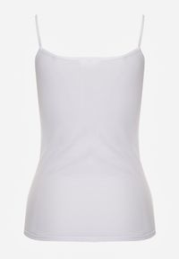 Born2be - Biały Bawełniany Top na Ramiączkach z Ozdobną Koronką przy Dekolcie Berlisa. Kolor: biały. Materiał: bawełna, koronka. Długość rękawa: na ramiączkach. Wzór: koronka #8