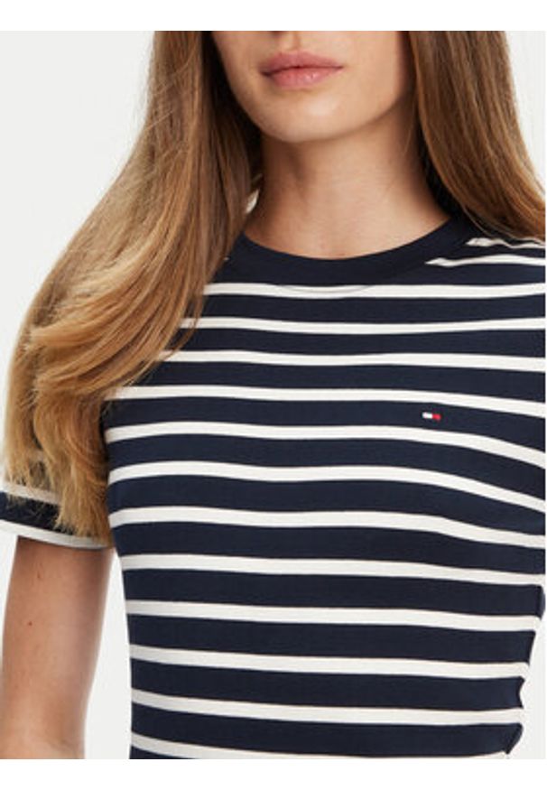 TOMMY HILFIGER - Tommy Hilfiger Sukienka codzienna New Cody WW0WW42721 Granatowy Slim Fit. Okazja: na co dzień. Kolor: niebieski. Materiał: bawełna. Typ sukienki: proste. Styl: casual
