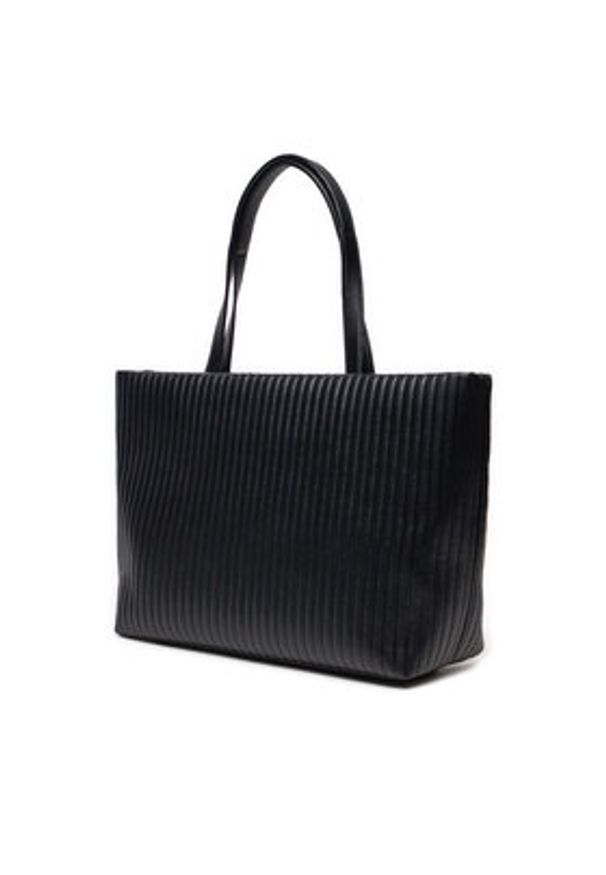 Calvin Klein Torebka Mini Line Quilt Medium Shopper K60K613077 Czarny. Kolor: czarny. Materiał: skórzane