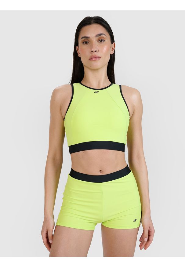 4f - 4F Góra od bikini damska - zielona XXL. Kolor: zielony. Materiał: włókno, syntetyk, materiał, elastan