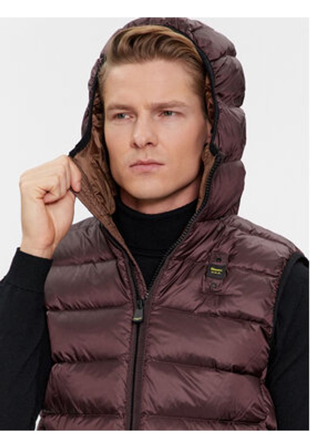 Blauer Bezrękawnik 23WBLUX03081 Brązowy Regular Fit. Kolor: brązowy. Materiał: syntetyk. Długość rękawa: bez rękawów