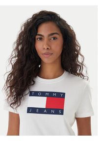 Tommy Jeans T-Shirt Flag DW0DW22562 Écru Regular Fit. Materiał: bawełna #3