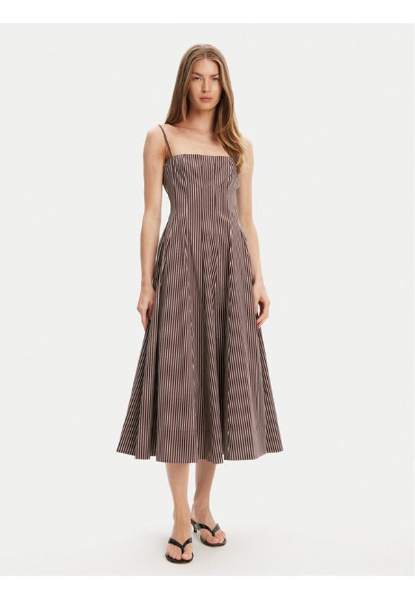 STAUD Sukienka letnia Wylie R25S2108YP Beżowy Slim Fit. Kolor: beżowy. Materiał: bawełna. Sezon: lato