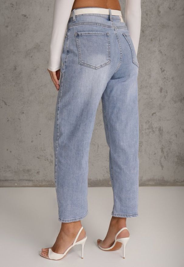 Renee - Niebieskie Jeansy Mom Fit High Waist Ankle Length Nikathe. Stan: podwyższony. Kolor: niebieski