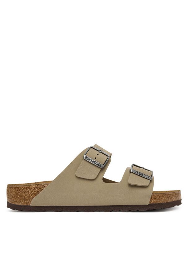 Birkenstock Klapki Arizona 1032830 Khaki. Kolor: brązowy. Materiał: skóra