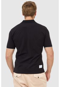 La Martina - LA MARTINA Czarna męska koszulka polo z wyszywanym logo, Rozmiar M. Typ kołnierza: polo. Kolor: czarny #4