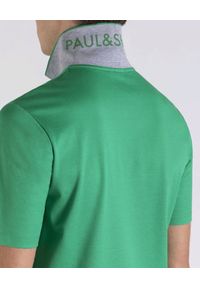 PAUL & SHARK - Zielona koszulka polo z bawełny. Typ kołnierza: polo. Kolor: zielony. Materiał: bawełna. Wzór: aplikacja. Styl: elegancki #2