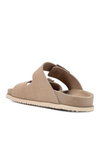 Geox Klapki D Sandybett D558RA 00022 C6738 Beżowy. Kolor: beżowy. Materiał: zamsz, skóra #4
