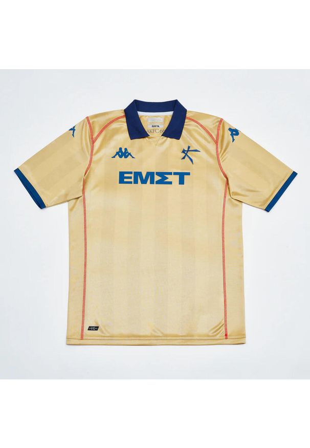 Kappa - Koszulka trzeciostrzałowa Athens Kallithea FC 2023/24. Kolor: wielokolorowy, żółty, pomarańczowy. Sport: piłka nożna