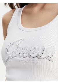 Guess Top W5YP00 KCXJ2 Biały Regular Fit. Kolor: biały. Materiał: syntetyk