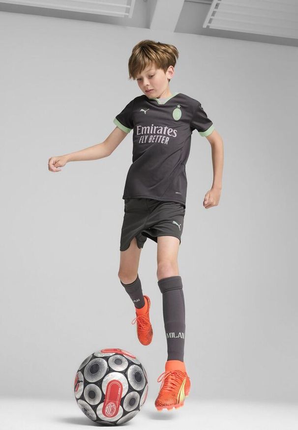 T-Shirt Dla Dzieci Puma Acm Trzecia Replika Jersey Jr. Kolor: szary, wielokolorowy, zielony. Materiał: jersey