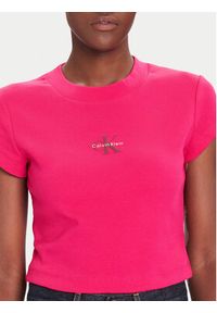 Calvin Klein Jeans T-Shirt LV047AB802 Różowy Regular Fit. Kolor: różowy. Materiał: bawełna #5