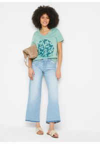 bonprix - T-shirt. Kolor: zielony. Długość rękawa: krótki rękaw. Długość: krótkie. Wzór: nadruk #3