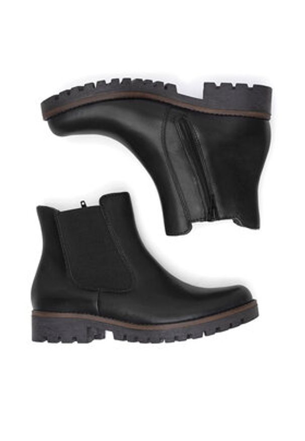 Rieker Botki 78570-00 Czarny. Kolor: czarny. Materiał: skóra