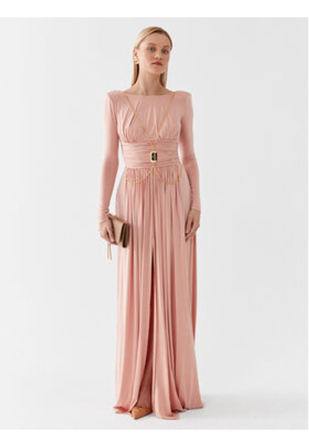 Elisabetta Franchi Sukienka wieczorowa AB-399-36E2-V800 Różowy Regular Fit. Kolor: różowy. Styl: wizytowy
