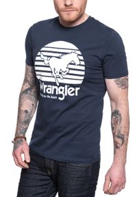 Wrangler - WRANGLER T SHIRT SS HORSE TEE DARK NAVY W7G1D3XAE. Wzór: nadruk #8