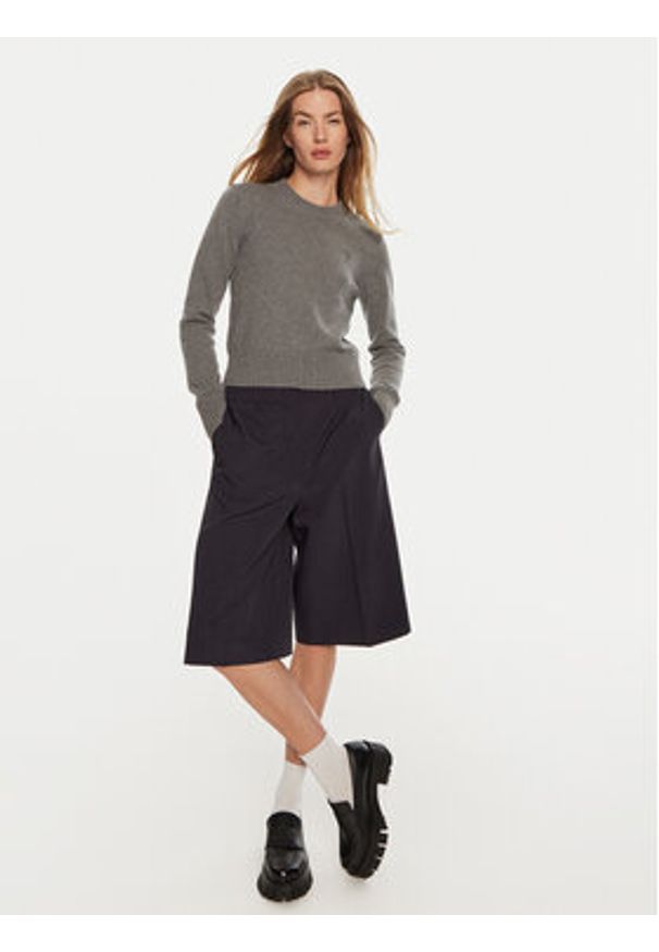 AMI PARIS - AMI Paris Sweter FKS057005 Szary Regular Fit. Kolor: szary. Materiał: kaszmir