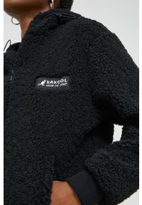 Kangol bluza damska kolor czarny z kapturem gładka. Typ kołnierza: kaptur. Kolor: czarny. Wzór: gładki #5