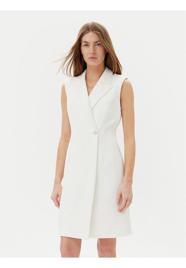 DKNY Sukienka koktajlowa DD5U1H66 Écru Slim Fit. Materiał: syntetyk. Styl: wizytowy