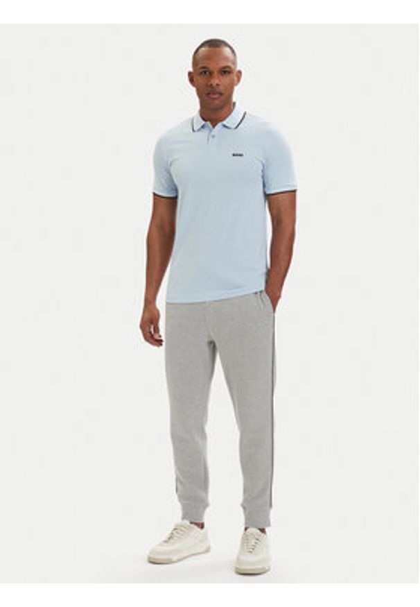 BOSS Polo Paul 50506193 Niebieski jasny Slim Fit. Typ kołnierza: polo. Kolor: niebieski. Materiał: bawełna