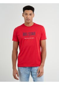Big-Star - Koszulka męska o klasycznym kroju Bruno 603. Okazja: na co dzień. Kolor: czerwony. Materiał: bawełna. Wzór: nadruk. Styl: klasyczny #3