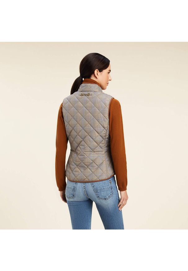 Damska kurtka bez rękawów Ariat Woodside 2.0. Kolor: wielokolorowy. Materiał: zamsz, puch. Długość rękawa: bez rękawów. Wzór: aplikacja