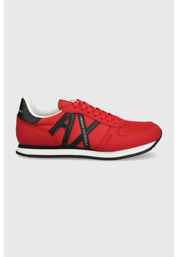 Armani Exchange sneakersy kolor czerwony XUX017 XCC68 K667. Zapięcie: sznurówki. Kolor: czerwony. Materiał: guma