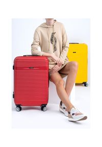 Ochnik - Komplet walizek na kółkach 19'/24'/28'. Kolor: czerwony. Materiał: materiał, poliester, guma, kauczuk #4