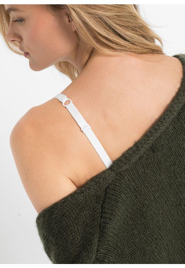 bonprix - Biustonosz na fiszbinach z delikatną koronką (3 szt.). Kolor: biały. Materiał: poliamid, koronka. Wzór: koronka