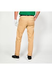 INESIS - Spodnie do golfa chino męskie Inesis MW500 bawełna. Kolor: beżowy. Materiał: materiał, elastan, poliester, bawełna. Sport: golf
