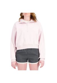 Bluza New Balance WT31501SOI - różowa. Kolor: różowy. Materiał: prążkowany, bawełna, materiał