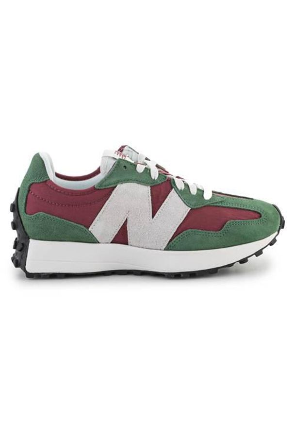 Buty do chodzenia damskie New Balance WS327UO. Zapięcie: sznurówki. Kolor: zielony. Materiał: materiał, skóra. Szerokość cholewki: normalna. Sport: turystyka piesza