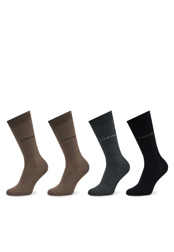 Zestaw 4 par wysokich skarpet męskich Calvin Klein 701224106 Grey Combo 002. Kolor: szary. Materiał: materiał, bawełna